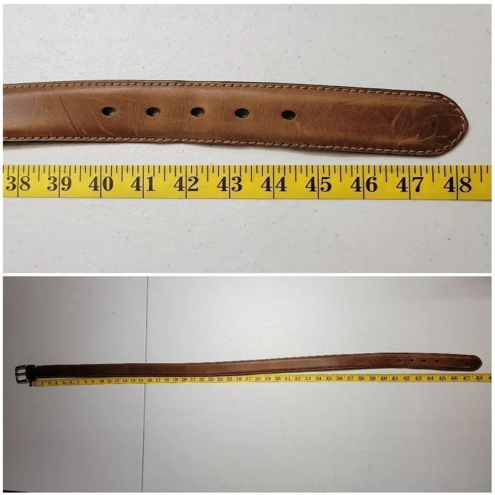 Fossil Men's Tan Leather Belt Size 42